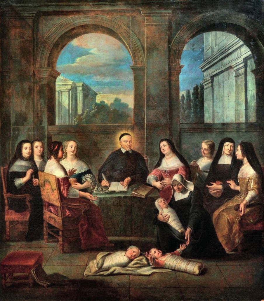 Saint Vincent de Paul et les dames de la charité.