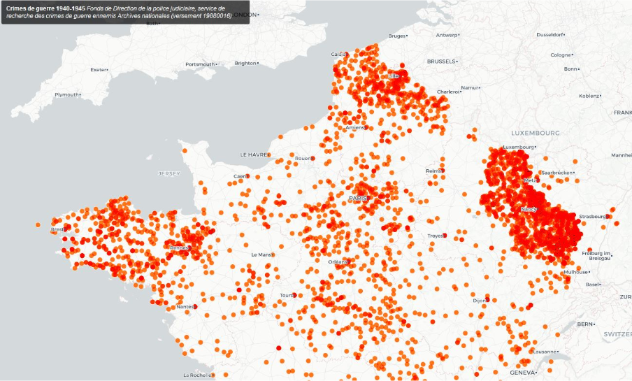 Carte des crimes de guerre.